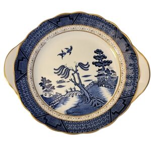 ROYAL DOULTON Cake Serving Plate Booths Real Old Willow Majestic Collection